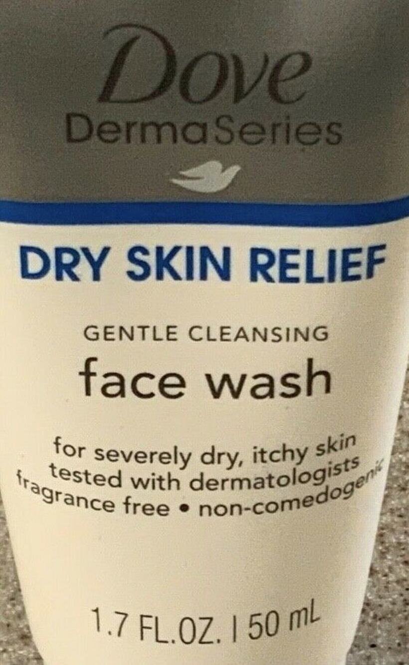 DOVE 12cnt Derma Series Dry Skin Relief Gentle Cleansing Face Wash 1.7oz/50ml